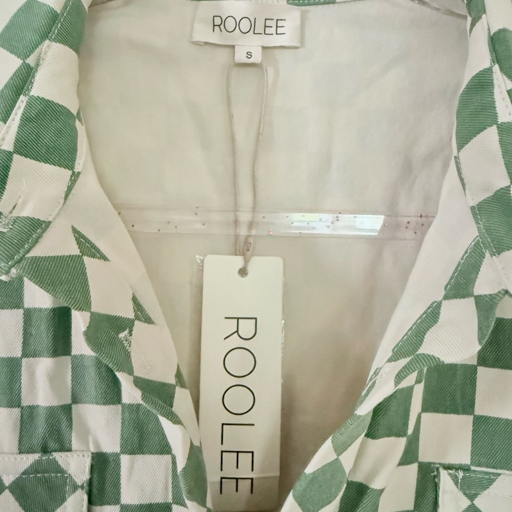 Roolee Green and White Plaid Jumpsuit - Picture 3 of 5